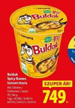 Lidl Buldak Spicy Ramen instant tészta ajánlat