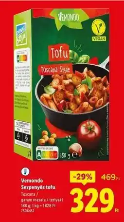 Lidl VEMONDO Serpenyős tofu ajánlat