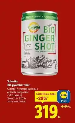 Lidl SOLEVITA Bio gyömbér shot ajánlat