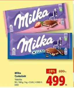 Lidl MILKA Csokoládé ajánlat