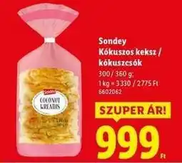 Lidl Sondey Kókuszos keksz / kókuszcsók ajánlat