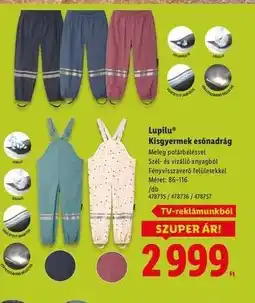 Lidl Lupilu Kisgyermek esőnadrág ajánlat