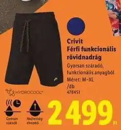Lidl Crivit Férfi funkcionális rövidnadrág ajánlat