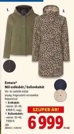 Lidl Esmara Női esőkabát / ballonkabát ajánlat