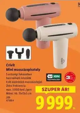 Lidl Crivit Mini masszázspisztoly ajánlat
