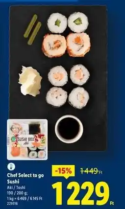 Lidl CHEF SELECT TO GO Sushi ajánlat