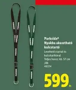 Lidl Parkside Nyakba akasztható kulcstartó ajánlat