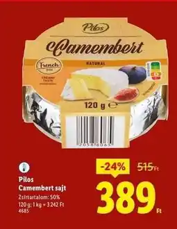 Lidl PILOS Camembert sajt ajánlat