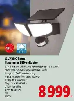 Lidl LIVARNO HOME Napelemes LED-reflektor ajánlat