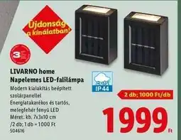 Lidl LIVARNO HOME Napelemes LED-falilámpa ajánlat