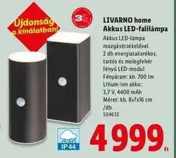 Lidl LIVARNO home Akkus LED-falilámpa ajánlat