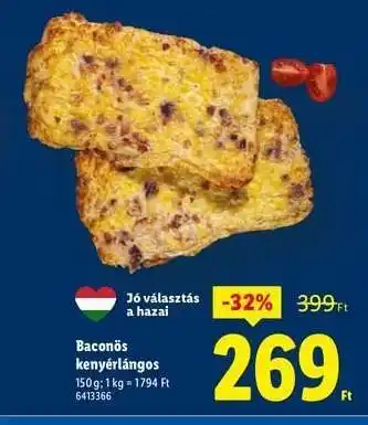 Lidl Baconös kenyérlángos ajánlat