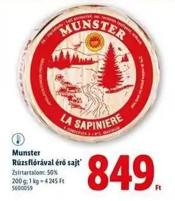 Lidl Munster Rúzsflórával érő sajt ajánlat