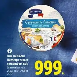 Lidl Duc De Coeur Nemespenészes camembert sajt ajánlat