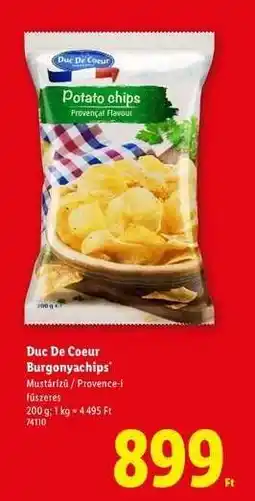 Lidl Duc De Coeur Burgonyachips ajánlat