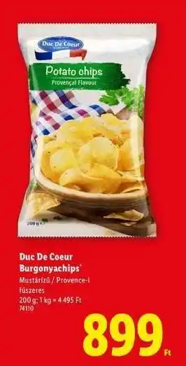 Lidl Duc De Coeur Burgonyachips ajánlat