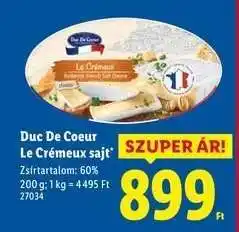 Lidl DUC DE COEUR Le Crémeux sajt ajánlat
