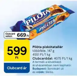 Tesco PILÓTA Piskótatallér ajánlat