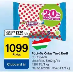 Tesco Pöttyös Óriás Túró Rudi Multipack ajánlat