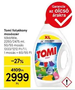 Tesco TOMI FOLYÉKONY MOSÓSZER ajánlat