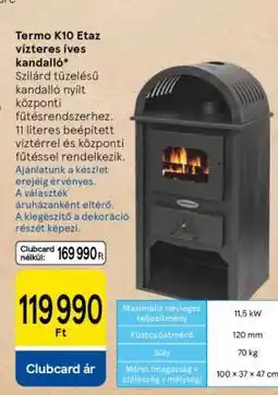 Tesco Termo K10 Etaz vízteres íves kandalló ajánlat