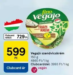 Tesco Vegajó Szendvicskrém ajánlat