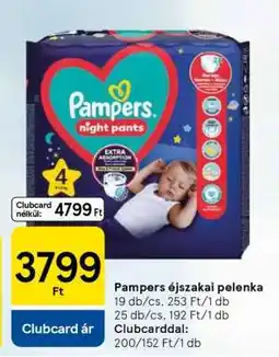 Tesco Pampers éjszakai pelenka ajánlat