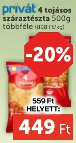 PRIVÁT Privat 4 tojásos száraztészta ajánlat