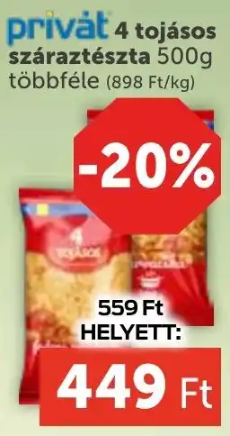 PRIVÁT Privat 4 tojásos száraztészta ajánlat