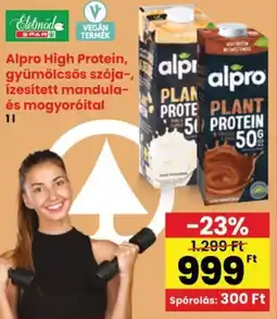 Interspar Alpro High Protein, gyümölcsös szója-, ízesített mandula- és mogyoróital ajánlat