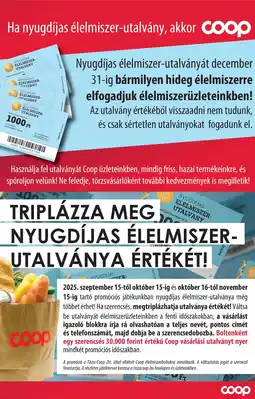 Coop Ha nyugdíjas élelmiszer-utalvány, akkor ajánlat