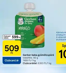 Tesco Gerber baba gyümölcspüré ajánlat