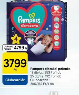 Tesco Pampers éjszakai pelenka ajánlat