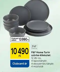 Tesco F&F Home Turin szürke étkészlet ajánlat