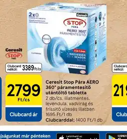 Tesco Ceresit Stop Pára AERO 360 Ft/cs páramentes App Store-bóltő utántöltő tabletta ajánlat