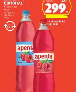ALDI Apenta Málnaízű Szénsavas Üdítőital ajánlat