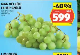 ALDI Mag Nélküli Fehér Szőlő ajánlat