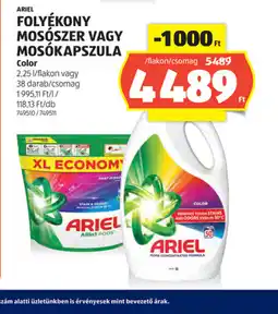 ALDI Ariel folyékony mosszer vagy moskapszula ajánlat