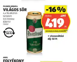 ALDI Pilsner Urquell Világos Sör ajánlat