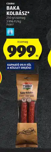 ALDI Csabai Baka Kolbász ajánlat