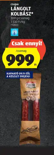 ALDI Csabai Lángolt Kolbász ajánlat