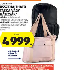 ALDI Összehajthat táska vagy hátizsák ajánlat