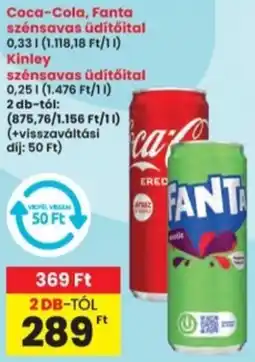 Interspar Coca-Cola, Fanta, Kinley szénsavas üdítőital ajánlat