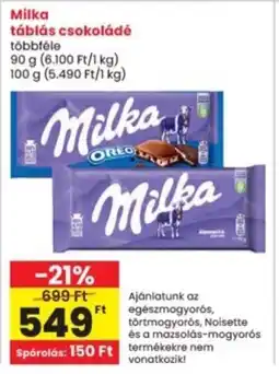 Interspar Milka táblás csokoládé ajánlat