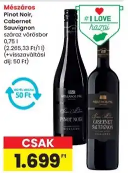 Interspar Mészáros Pinot Noir, Cabernet Sauvignon ajánlat