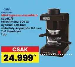Interspar SZARVASI Mini Espresso kávéfőző SZV612/3 ajánlat