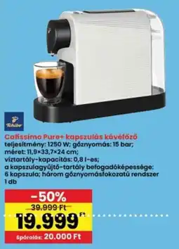 Interspar Tchibe Cafissimo Pure+ kapszulás kávéfőző ajánlat