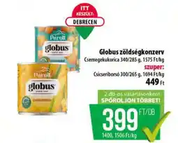 Coop Globus zöldségkonzerv ajánlat