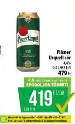 Coop Pilsner Urquell sör ajánlat