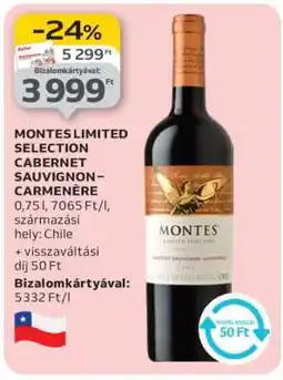 Auchan MONTES LIMITED SELECTION CABERNET SAUVIGNON–CARMENÈRE ajánlat